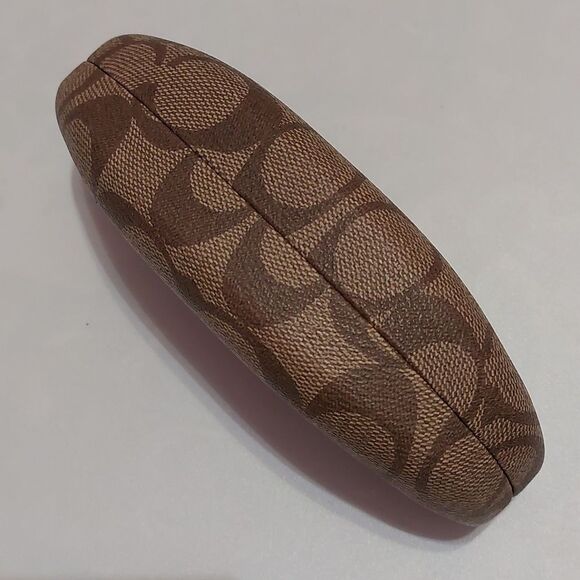 Coach Signature Brown Tan Sunglasses Clam Shell Hard Case - Picture 3 of 8